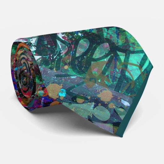 Urban Art Graffiti Wall Krawatte (Gerollt)