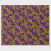 Urban Baroque Gold Chains Animal Print Geschenkpapier (Flach)