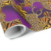 Urban Baroque Gold Chains Animal Print Geschenkpapier (Rolleneckpunkt)