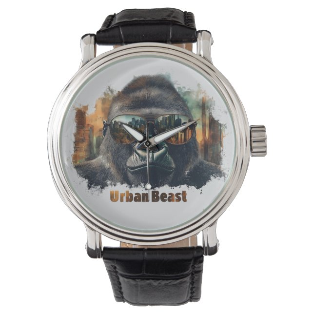 Urban Beast Gorilla mit Sonnenbrille Armbanduhr (Vorderseite)