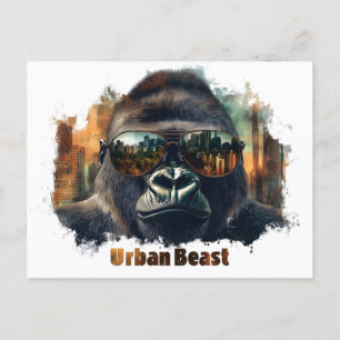 Urban Beast Gorilla mit Sonnenbrille Postkarte