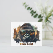 Urban Beast Gorilla mit Sonnenbrille Postkarte (Stehend Vorderseite)