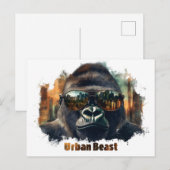 Urban Beast Gorilla mit Sonnenbrille Postkarte (Vorne/Hinten)