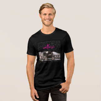 Urban Beat Streetwear T-Shirt - Retro Boombox Tri-Blend Shirt
