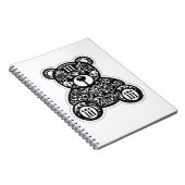 Urban Black & White Bear Spiral Notebook Notizblock (Rechte Seite)