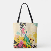 Urban Bloom: Doppelseitige Graffiti- und Botanikku Tasche (Rückseite)