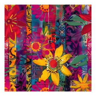 Urban Bloom Lebendiges Graffiti-Blumen-Explosion Fotodruck
