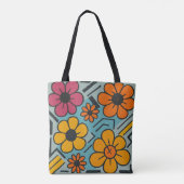Urban Bloom - Retro Floral Pop Tasche (Rückseite)