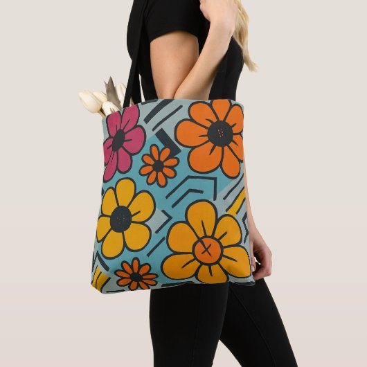 Urban Bloom - Retro Floral Pop Tasche (Von Nahem)