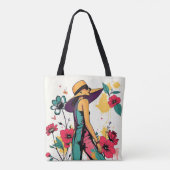 Urban Bloom Silhouette Tote Bag🌸✨ Tasche (Rückseite)