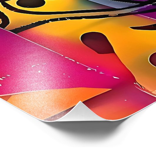 Urban Bloom Vivid Graffiti Blume Explosio Poster (Ecke)