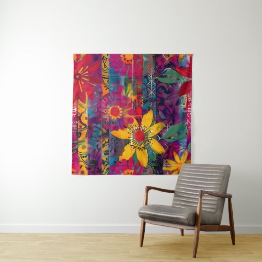 Urban Bloom Vivid Graffiti Blume Explosio Poster Wandteppich (Beispiel)