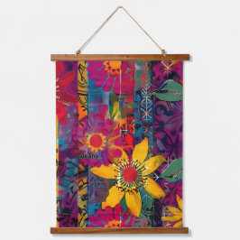 Urban Bloom Vivid Graffiti Blume Explosio Poster Wandteppich Mit Holzrahmen