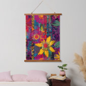 Urban Bloom Vivid Graffiti Blume Explosio Poster Wandteppich Mit Holzrahmen (Schlafzimmer)