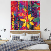 Urban Bloom - Vivid Graffiti Blume Explosion Leinwanddruck (Insitu (Schlafzimmer))