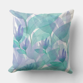 Urban Blue Green Watercolor Wonder Blume Kissen