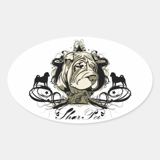 Urban Blüh Shar Pei Sticker (Vorderseite)