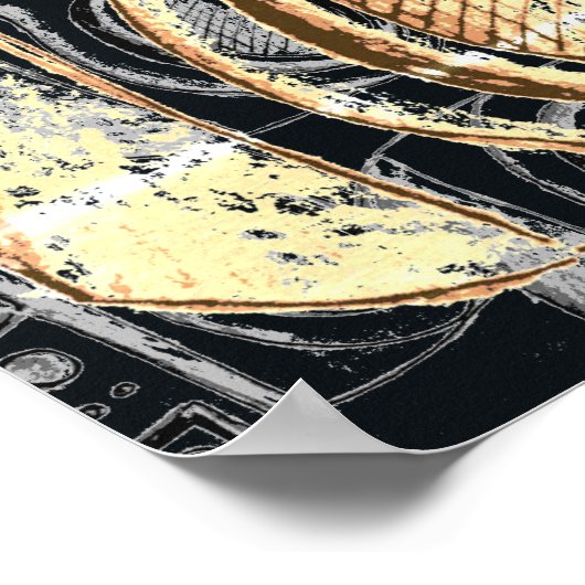 Urban Boombox Hip Hop Design Poster (Ecke)