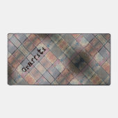 Urban Brick Checkered Pattern Personalisiert Grung Schreibtischunterlage (Vorderseite)