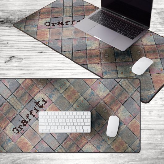 Urban Brick Checkered Pattern Personalisiert Grung Schreibtischunterlage