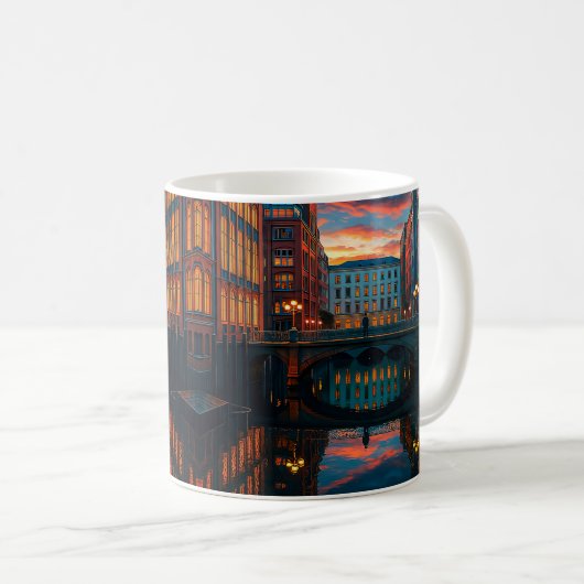 Urban Bridge Reflection Calm Kaffeetasse (VorderseiteRechts)