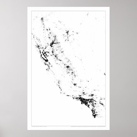 Urban California Census Dotmap Poster (Vorne)