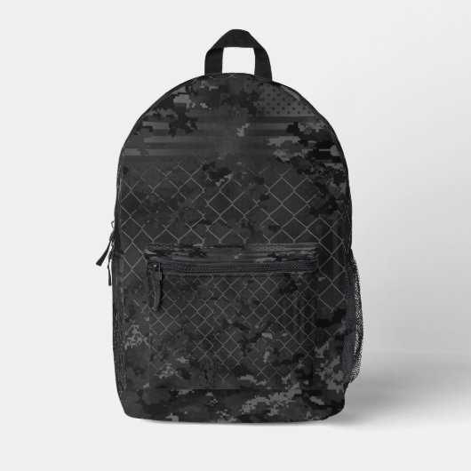 Urban Camouflage Dark and Gray Bedruckter Rucksack (Vorderseite)
