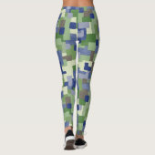 Urban Camouflage Grüntöne Browns Digital Pattern Leggings (Rückseite)