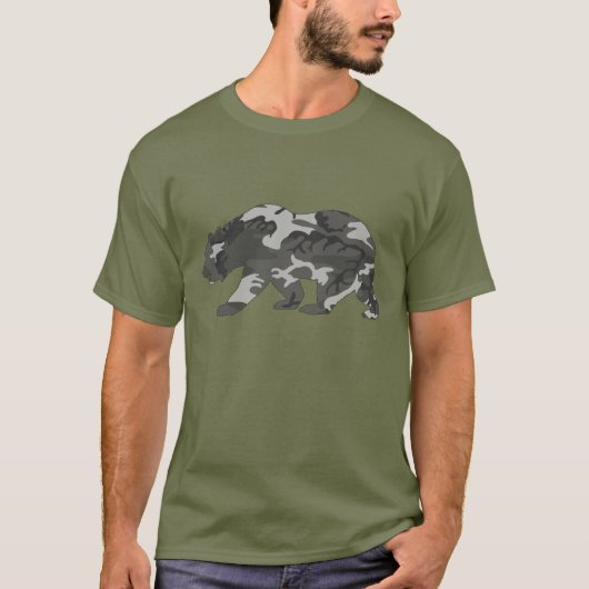 Urban Camouflage Pattern Bear T-Shirt (Vorderseite)