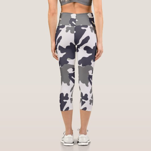 Urban Camouflage Pattern Capri Leggings (Rückseite)