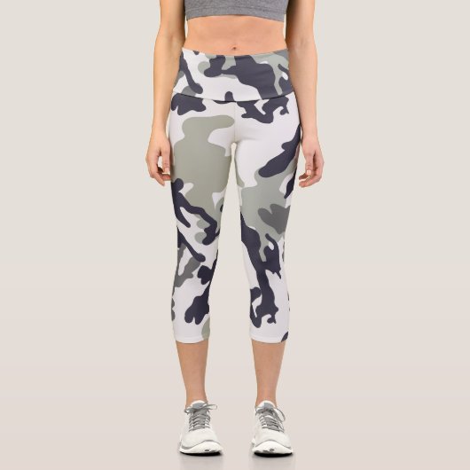 Urban Camouflage Pattern Capri Leggings (Vorderseite)