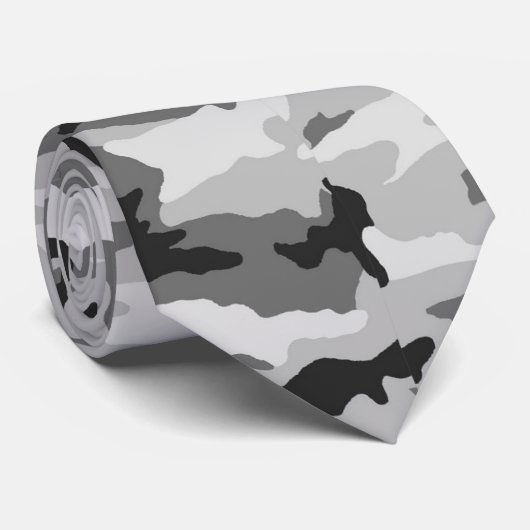 Urban Camouflage Pattern - Schwarz & Grau Krawatte (Gerollt)