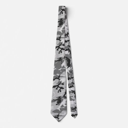 Urban Camouflage Pattern - Schwarz & Grau Neck Tie Krawatte (Vorderseite)