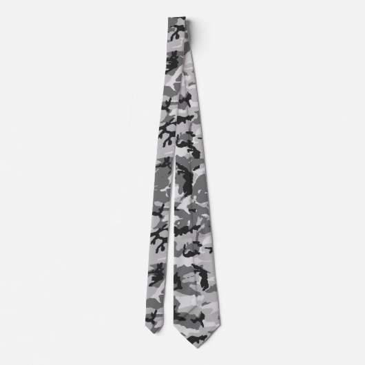 Urban Camouflage Pattern - Schwarz & Grau Neck Tie Krawatte (Rückseite)