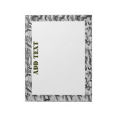 Urban Camouflage Pattern - Schwarz & Grau Notizblock (Rotiert)