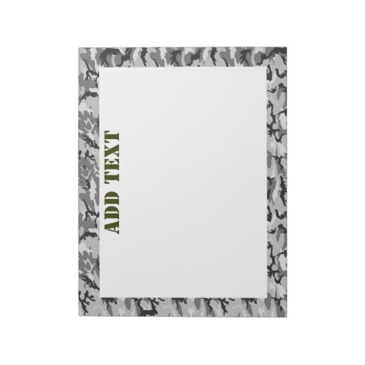 Urban Camouflage Pattern - Schwarz & Grau Notizblock (Rotiert)