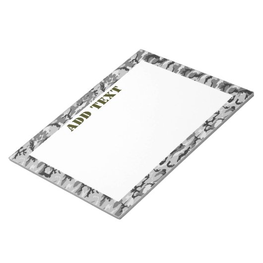 Urban Camouflage Pattern - Schwarz & Grau Notizblock (angewinkelt)
