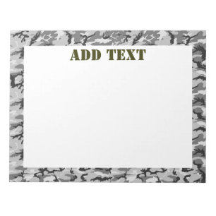 Urban Camouflage Pattern - Schwarz & Grau Notizblock