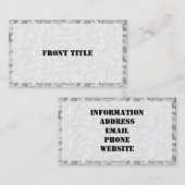 Urban Camouflage Pattern - Schwarz & Grau Visitenkarte (Vorne/Hinten)