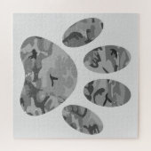 Urban Camouflage Puppy Paw Print Puzzle (Horizontal)