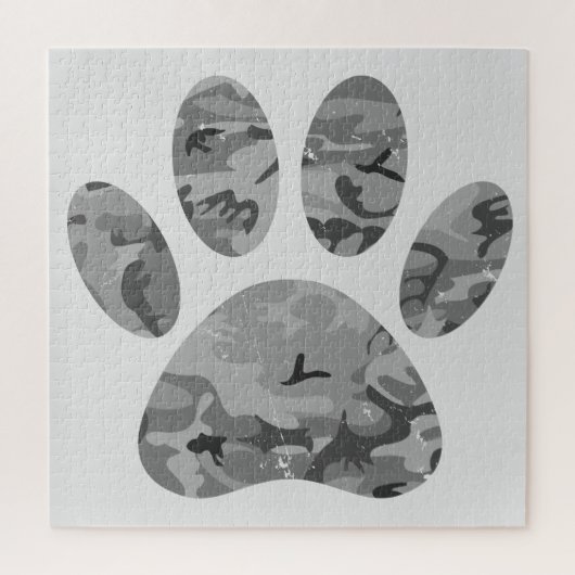 Urban Camouflage Puppy Paw Print Puzzle (Vertikal)