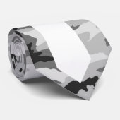 Urban Camouflage - Schwarz & Grau - mit Weiß Krawatte (Gerollt)
