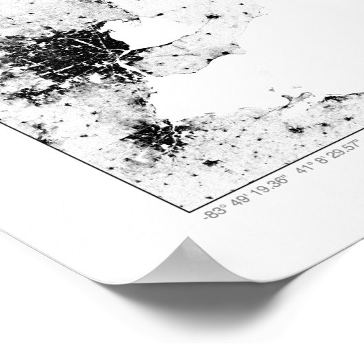 Urban Canada Census Dotmap Poster (Ecke)