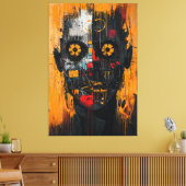 Urban Chaos Portrait, zeitgenössischer Expressioni Leinwanddruck (Insitu (Wohnzimmer))