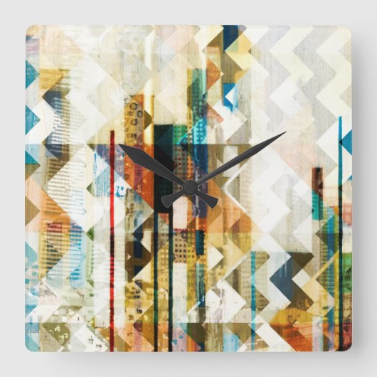 Urban Chevron II Quadratische Wanduhr (Vorderseite)