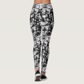 Urban Chic Black and White Graffiti Leggings (Rückseite)