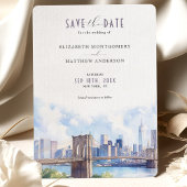 Urban Chic Brooklyn Bridge Save the Date Skyline Einladung