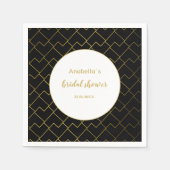 Urban Chic Geometric Golden Black Pattern Serviette (Vorderseite)