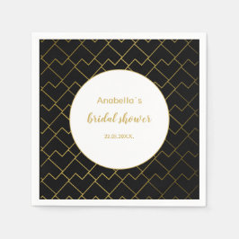 Urban Chic Geometric Golden Black Pattern Serviette