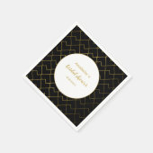 Urban Chic Geometric Golden Black Pattern Serviette (Ecke)